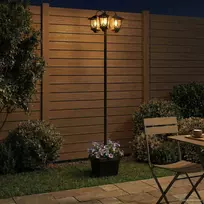 3-Head Lamp Post Juoda 32 x 32 x 188 cm Aliuminis ir ABS