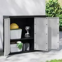 Lauko spintelė daiktams, pilkos/juodos spalvos, 97x37x85cm, PP