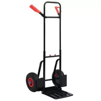 Teleskopinis rankinis vežimėlis, juodas ir raudonas, 200kg
