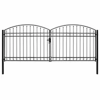 Tvoros vartai ASSEN, dvigubos durys su arkine viršumi, plienas, 400x175 cm