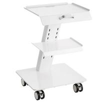 Lab Trolley, 3-Layer Rolling Lab Cart, Metal Mobile Trolley with Swivel Wheels, Tray Rolling Clinic Cart 220 lbs Weight Capacity, for Lab, Clinic,