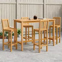 Lauko baro rinkinys 5 pcs Natūrali Kieto teka medžio