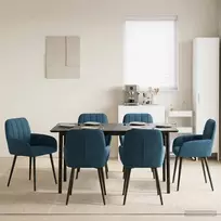 Valgomojo kėdės 6 pcs Aksomas Mėlyna 57 x 50 x 85 cm