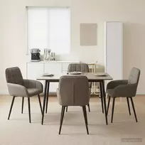 Valgomojo kėdės 4 pcs Dirbtinė oda Pilka 57 x 50 x 85 cm
