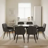 Valgomojo kėdės 6 pcs Dirbtinė oda Juoda 57 x 50 x 85 cm