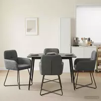 Valgomojo kėdės 4 pcs Aksomas Tamsiai pilka 59 x 56,5 x 86 cm