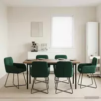 Valgomojo kėdės 6 pcs Aksomas Tamsiai žalia 59 x 56,5 x 86 cm