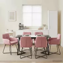 Valgomojo kėdės 6 pcs Aksomas Rožinė 59 x 56,5 x 86 cm