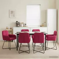 Valgomojo kėdės 6 pcs Aksomas Vyno raudona 59 x 56,5 x 86 cm