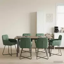 Valgomojo kėdės 6 pcs Aksomas Jūrinė žalia 59 x 56,5 x 86 cm