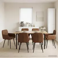 Valgomojo kėdės 6 pcs Dirbtinė suedė oda Ruda 59 x 56,5 x 85 cm