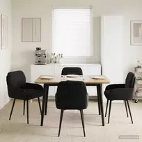 Valgomojo kėdės 4 pcs Aksomas Juoda 59 x 59,5 x 90 cm