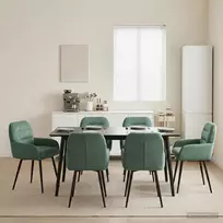 Valgomojo kėdės 6 pcs Aksomas Jūrinė žalia 59 x 59,5 x 90 cm