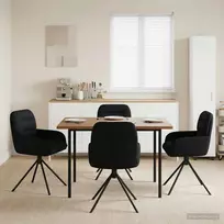Sukamos valgomojo kėdės 4 pcs Dirbtinė oda Juoda