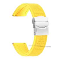 20mm 22mm 24mm Universal Soft Silicone Rubber Strap for Seiko Men Waterproof Watch Band Quick Release Bracelet for Rolex Bands 20mm geltona