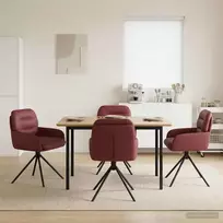 Sukamos valgomojo kėdės 4 pcs Dirbtinė oda Vyno raudona