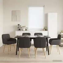 Valgomojo kėdės 6 pcs Bouclé Tamsiai pilka 59 x 57 x 85 cm