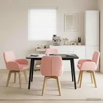 Sukamos valgomojo kėdės 4 pcs Bouclé Rožinė 54 x 58 x 87 cm