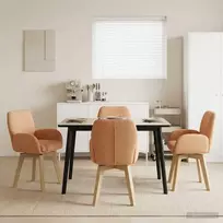 Sukamos valgomojo kėdės 4 pcs Bouclé Smėlio 54 x 58 x 87 cm