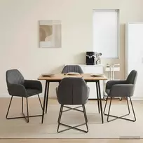 Valgomojo kėdės 4 pcs Aksomas Tamsiai pilka 55 x 50 x 84 cm