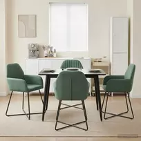 Valgomojo kėdės 4 pcs Aksomas Jūrinė žalia 55 x 50 x 84 cm