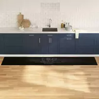 Virtuvės kilimas Vakarienės reikmenys Juoda 300 x 60 cm Aksomas
