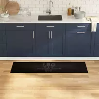Virtuvės kilimas Stalo įrankiai Juoda 150 x 45 cm Aksomas