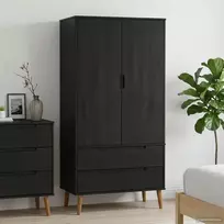 Spinta MOLDE Juoda 90 x 55 x 175 cm Pušies medienos masyvas