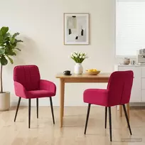 Valgomojo kėdės 2 pcs Aksomas Vyno raudona 57 x 50 x 85 cm