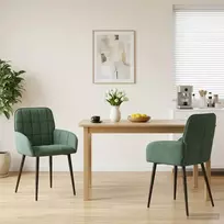Valgomojo kėdės 2 pcs Aksomas Jūrinė žalia 57 x 50 x 85 cm