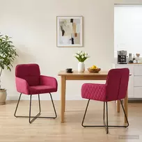 Valgomojo kėdės 2 pcs Aksomas Vyno raudona 59 x 56,5 x 86 cm