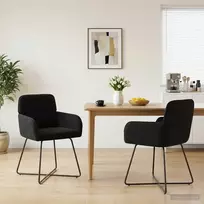 Valgomojo kėdės 2 pcs Aksomas Juoda 59 x 56,5 x 86 cm