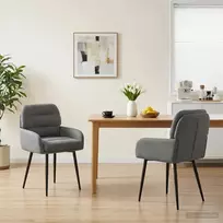 Valgomojo kėdės 2 pcs Aksomas Tamsiai pilka 59 x 59,5 x 90 cm