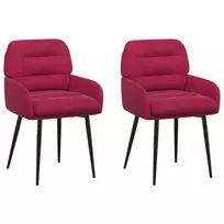 Valgomojo kėdės 2 pcs Aksomas Vyno raudona 59 x 59,5 x 90 cm