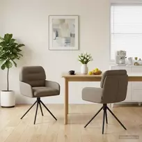 Sukamos valgomojo kėdės 2 pcs Dirbtinė oda Kapučino