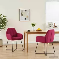 Valgomojo kėdės 2 pcs Aksomas Vyno raudona 55 x 50 x 84 cm