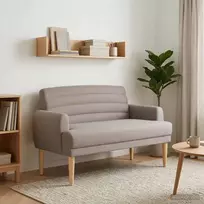 Minkštas kampas su mygtukų apmušalais Taupe 116 x 67 x 80 cm