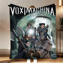 animated The Legend of Vox Machina Throw Soft Coral Fleece Blanket 310gsm Fluffy Warm Throw for Sofa Bed Couch Bedroom Decor 75x100cm