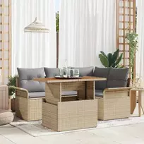 Sodo Sofų Rinkinys 5 pcs smėlio ir šviesiai pilkos spalvos
