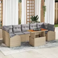 Sodo Sofų Rinkinys 8 pcs smėlio ir šviesiai pilkos spalvos