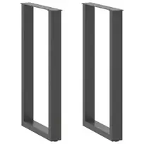 Baro stalo kojos, U formos, 2 vnt., antracito spalvos, 50x(90-91) cm, plienas