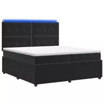 LED lovos čiužinys su LED apšvietimu Juoda 200 x 200 cm Aksomas