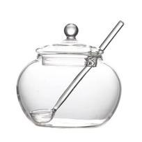 Household 350 ML Glass Sugar Jar Transparent Leak-proof Tea Storage Tank with Lid Spoon Spice Storage Container Grains