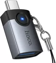 Adapteris OTG USB C į USB A Hoco 3A UA46C pilka