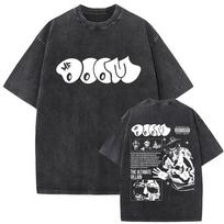 MF DOOM Washed Black Graphic T Shirt Hip Hop Rap Streetwear Unisex Tee 2XL
