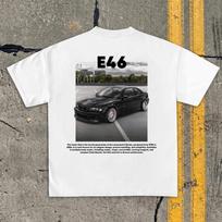 E46 Automobilių Entuziasto Marškinėliai - Šešių Cilindrų Variklio Grafinis T-shirt - Vokiškų Automobilių Lenktynių Apranga - Klasikinio Automobilio Dovana Jam M gray
