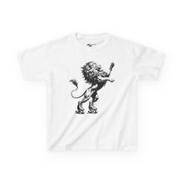 Kids Lion Roller Skate T-Shirt: Playful Animal Graphic Tee M