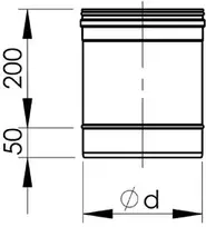 Vilpros Pramone Apvalus įdėklas HeatUp NP d.130, L-0.25m (H111 1 1001 0130 025)