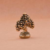 Retro Brass Fortune Tree Sculpture – Feng Shui Wealth Ornament with Gold Ingots for Home, Office & Desk Decor