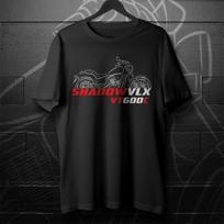 Black men's and women's T-shirt Honda VT600C Shadow VLX 1988 - 2008 - Motorcycle XXL
